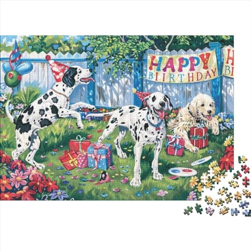 Dog Party 300-teiliges Puzzle Für Erwachsene, Familie Oder Kinder, Puzzle-Spielzeug, Lernspiele, Stressabbau-Puzzles, Einzigartige Heimdekoration Und Geschenke 300pcs (40x28cm) von CPXSEMAZA