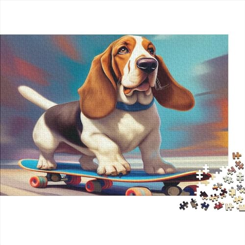 Dog Skateboard Puzzles for Adults 300 Teile Erwachsenen-Puzzle Geschicklichkeitsspiel Für Die Ganze Familie Puzzle Farbenfrohes Erwachsenenpuzzle Ab 12 Jahren 300pcs (40x28cm) von CPXSEMAZA