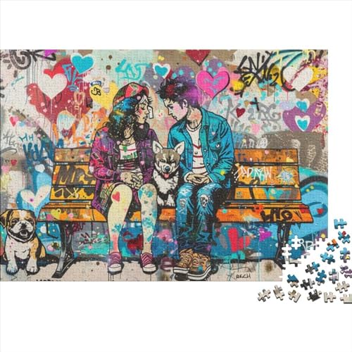 Doodle Couple Puzzle 500 Hölzernes Puzzles Home Dekoration Puzzle Geschicklichkeitsspiele Erwachsenenpuzzle Ab 14 Jahren 500pcs (52x38cm) von CPXSEMAZA