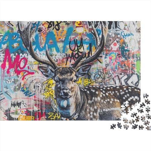 Doodle Deer | Puzzle Für Erwachsene | Puzzle Für Jugendliche | Schwieriges Puzzle | 300 Teile Puzzle 300pcs (40x28cm) von CPXSEMAZA