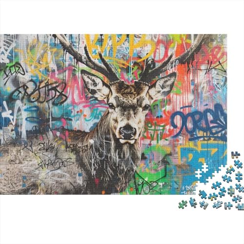 Doodle Deer Puzzles Für Erwachsene 300 Puzzles Für Erwachsene 300 Teile Puzzle 300 Teile Puzzles 300pcs (40x28cm) von CPXSEMAZA