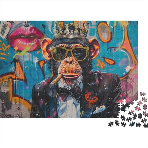 Doodle Monkey Jigsaw Puzzle Für Sohn/Kinder Familie Zusammen 1000 Schlafzimmer Dekoration Puzzles Erwachsene 1000 Stück Holz Puzzle Spiel Kinder Geschenk 1000pcs (75x50cm) von CPXSEMAZA