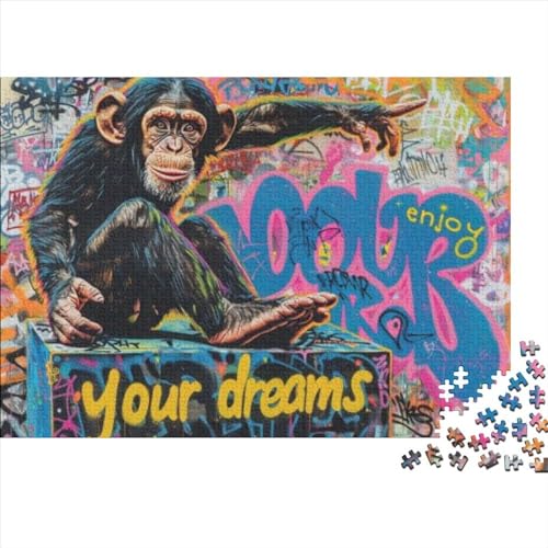 Doodle Monkey Puzzle, 1000 Teile Puzzle, Erwachsene Puzzle, Einzigartiges Puzzle, Familienpuzzle, Denkspiel 1000pcs (75x50cm) von CPXSEMAZA