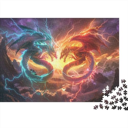 Dragon Puzzle, 300 Teile Puzzle, Erwachsene Puzzle, Einzigartiges Puzzle, Familienpuzzle, Denkspiel 300pcs (40x28cm) von CPXSEMAZA