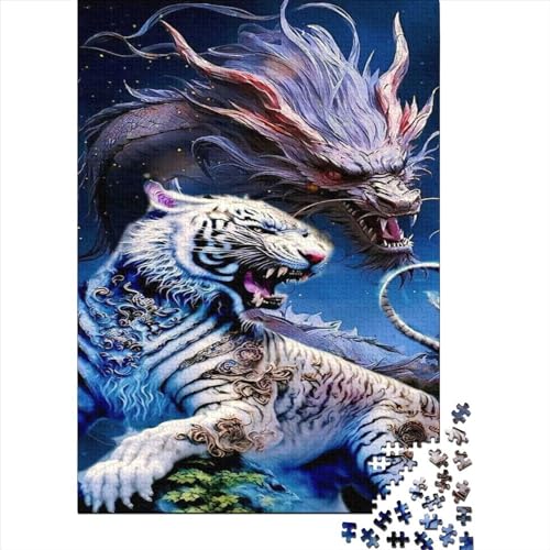 Dragon and White Tiger Puzzle, 1000 Teile Puzzle, Erwachsene Puzzle, Einzigartiges Puzzle, Familienpuzzle, Denkspiel 1000pcs (75x50cm) von CPXSEMAZA