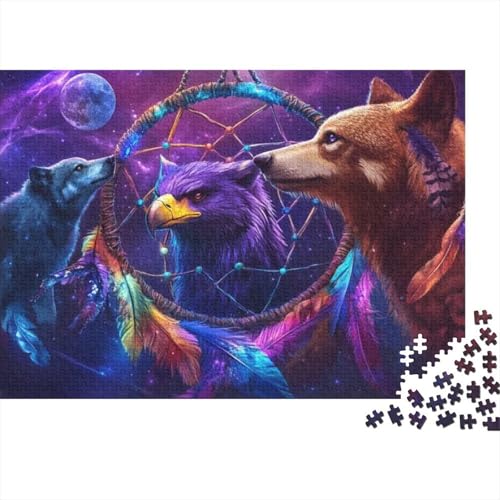 Eagle and Wolf Jigsaw Puzzle Für Sohn/Kinder Familie Zusammen 500 Schlafzimmer Dekoration Puzzles Erwachsene 500 Stück Holz Puzzle Spiel Kinder Geschenk 500pcs (52x38cm) von CPXSEMAZA