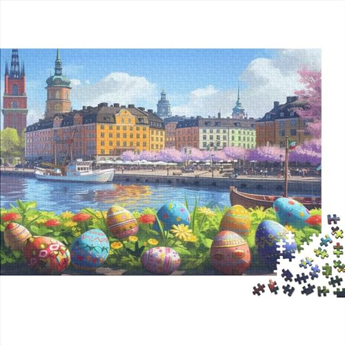 Easter Eggs by The River Puzzle, 300 Teile Puzzle, Erwachsene Puzzle, Einzigartiges Puzzle, Familienpuzzle, Denkspiel 300pcs (40x28cm) von CPXSEMAZA