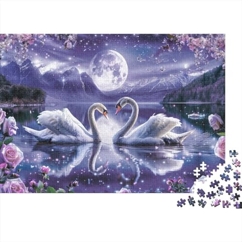 Elegant Swan Jigsaw Puzzle Für Sohn/Kinder Familie Zusammen 300 Schlafzimmer Dekoration Puzzles Erwachsene 300 Stück Holz Puzzle Spiel Kinder Geschenk 300pcs (40x28cm) von CPXSEMAZA