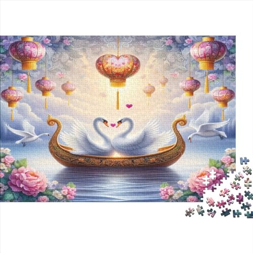 Elegant White Swan Jigsaw Puzzle Für Sohn/Kinder Familie Zusammen 500 Schlafzimmer Dekoration Puzzles Erwachsene 500 Stück Holz Puzzle Spiel Kinder Geschenk 500pcs (52x38cm) von CPXSEMAZA