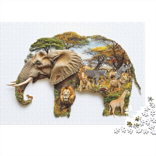 Elephants 1000-teiliges Puzzle Für Erwachsene Und Kinder Ab 12 Jahren 1000pcs (75x50cm) von CPXSEMAZA