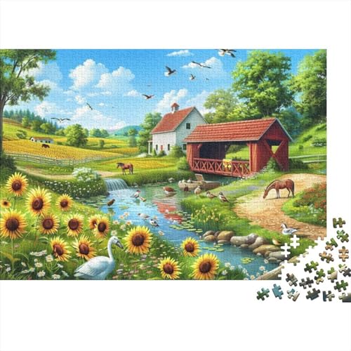 European Farm Jigsaw Puzzle Für Sohn/Kinder Familie Zusammen 1000 Schlafzimmer Dekoration Puzzles Erwachsene 1000 Stück Holz Puzzle Spiel Kinder Geschenk 1000pcs (75x50cm) von CPXSEMAZA