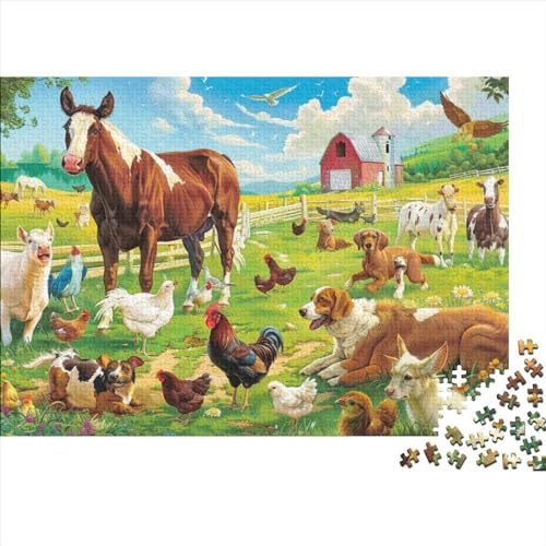 Farm Animals Puzzles Für Erwachsene 300 Teile Puzzles Für Erwachsene Puzzles 300 Teile Für Erwachsene Anspruchsvolles Spiel Ungelöstes Puzzle 300pcs (40x28cm) von CPXSEMAZA