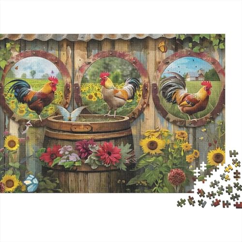 Farm Rooster Puzzles Für Erwachsene 500-teilige Puzzles Für Erwachsene. Anspruchsvolles Spiel 500pcs (52x38cm) von CPXSEMAZA