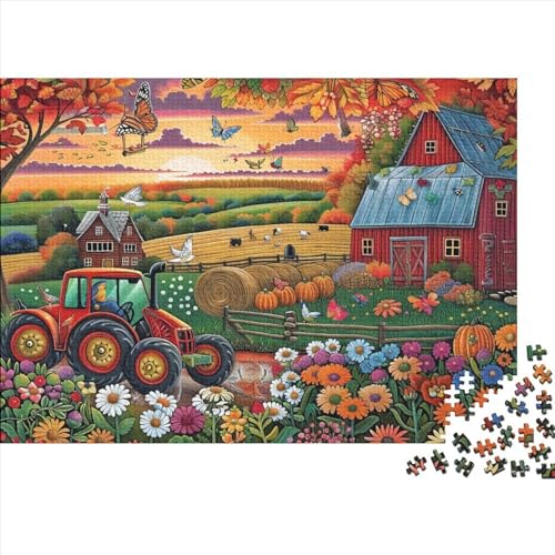 Farm Tractor Jigsaw Puzzle Für Sohn/Kinder Familie Zusammen 1000 Schlafzimmer Dekoration Puzzles Erwachsene 1000 Stück Holz Puzzle Spiel Kinder Geschenk 1000pcs (75x50cm) von CPXSEMAZA