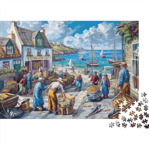 Fisherman's Life Erwachsene Puzzles Für Erwachsene, 1000-teiliges Puzzle, 1000 Teile Stressabbauende Puzzles, 1000 Puzzles Für Erwachsene Für Erwachsene Und Kinder Ab 12 Jahren 1000pcs (75x50cm) von CPXSEMAZA