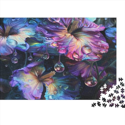 Flower Dewdrops Holzpuzzle 1000 Teile | Einzigartiges Puzzle | Puzzles Für Erwachsene 1000pcs (75x50cm) von CPXSEMAZA