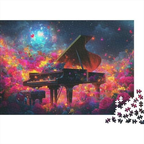 Flowers Piano 300-teilige Holzpuzzles Für Erwachsene. 300-teilige Puzzles. Impossible Puzzle. 300-teilige Puzzles Für Erwachsene Und Kinder Ab 12 Jahren 300pcs (40x28cm) von CPXSEMAZA