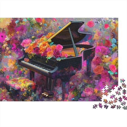 Flowers Piano 300-teilige Puzzles Für Erwachsene Puzzle 300 Teile Impossible Puzzle 300 Puzzles Für Erwachsene Für Erwachsene Und Kinder Ab 12 Jahren 300pcs (40x28cm) von CPXSEMAZA