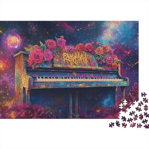 Flowers Piano 300-teiliges Puzzle Für Erwachsene, Familie Oder Kinder, Puzzle-Spielzeug, Lernspiele, Stressabbau-Puzzles, Einzigartige Heimdekoration Und Geschenke 300pcs (40x28cm) von CPXSEMAZA