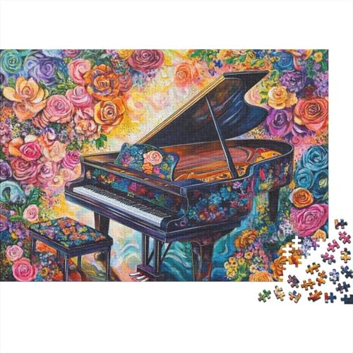 Flowers Piano 300-teiliges Puzzle Für Erwachsene Und Kinder Ab 12 Jahren – Tolles Geburtstagsgeschenk Für Erwachsene 300pcs (40x28cm) von CPXSEMAZA