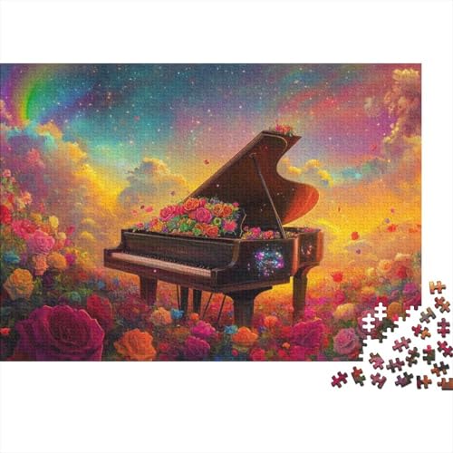 Flowers Piano Holzpuzzle 1000 Teile | Einzigartiges Puzzle | Puzzles Für Erwachsene 1000pcs (75x50cm) von CPXSEMAZA