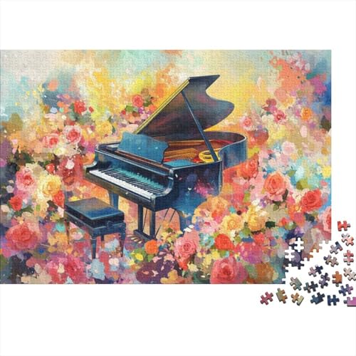 Flowers Piano Puzzles Für Erwachsene 300 Teile Puzzles Für Erwachsene Puzzles 300 Teile Für Erwachsene Anspruchsvolles Spiel 300pcs (40x28cm) von CPXSEMAZA