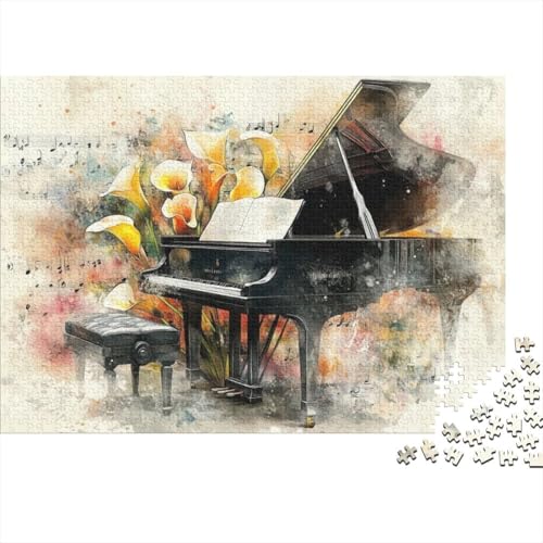 Flowers Piano Puzzles Für Erwachsene 500 Teile 500 Teile Puzzles Impossible Puzzle 500 Teile Puzzles Spielzeug Und Spiele 500pcs (52x38cm) von CPXSEMAZA