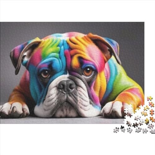 French Bulldog 300 Teile,Impossible Puzzle,Geschicklichkeitsspiel Für Die Ganze Familie, Farbenfrohes Legespiel, Erwachsenenpuzzle Ab 14 Jahren 300pcs (40x28cm) von CPXSEMAZA