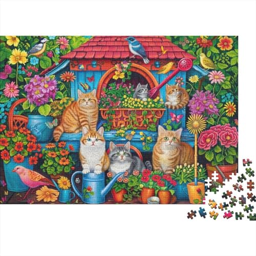 Gardening Kitten 1000-teiliges Holzpuzzle Für Erwachsene, 1000-teiliges Puzzle, Einzigartige Heimdekoration Und Geschenke, 1000-teiliges Puzzle, Spielzeug Und Spiele 1000pcs (75x50cm) von CPXSEMAZA