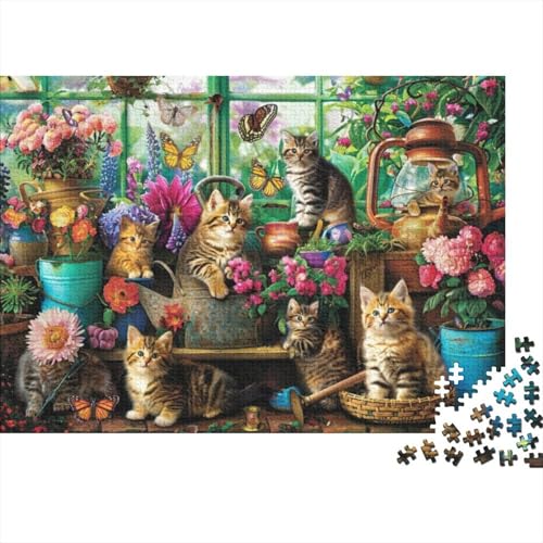 Gardening Kitten Erwachsene Puzzles Für Erwachsene, 500-teiliges Puzzle, 500 Teile Stressabbauende Puzzles, 500 Puzzles Für Erwachsene Für Erwachsene Und Kinder Ab 12 Jahren 500pcs (52x38cm) von CPXSEMAZA