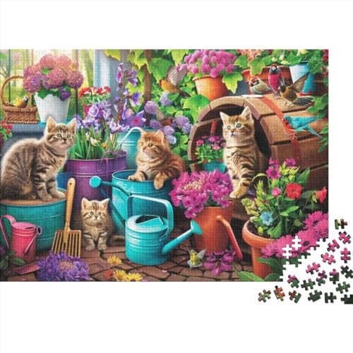 Gardening Kitten Puzzle, 1000 Teile Puzzle, Erwachsene Puzzle, Einzigartiges Puzzle, Familienpuzzle, Denkspiel 1000pcs (75x50cm) von CPXSEMAZA