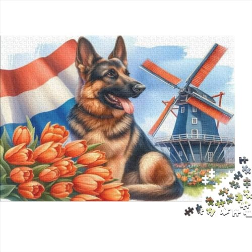 German Shepherd 300 Teile Puzzle Holzpuzzle Geschicklichkeitsspiele Erwachsenenpuzzle Ab 14 Jahren 300pcs (40x28cm) von CPXSEMAZA