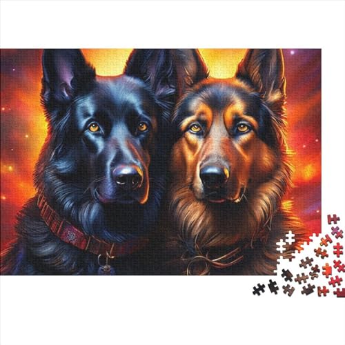 German Shepherd Holzpuzzle 1000 Teile Erwachsenenpuzzle 1000 Teile 1000pcs (75x50cm) von CPXSEMAZA