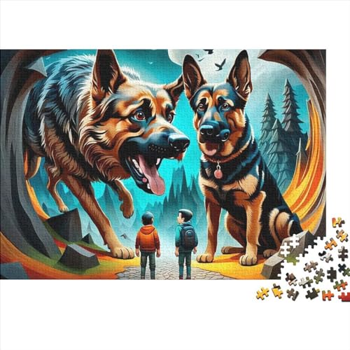 German Shepherd Jigsaw Puzzle Für Sohn/Kinder Familie Zusammen 1000 Schlafzimmer Dekoration Puzzles Erwachsene 1000 Stück Holz Puzzle Spiel Kinder Geschenk 1000pcs (75x50cm) von CPXSEMAZA