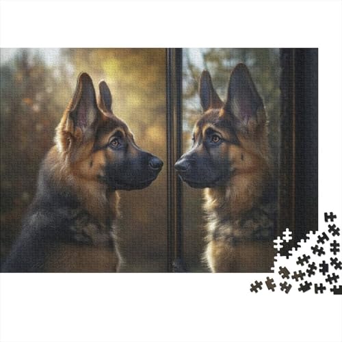 German Shepherd Puzzle, 1000 Teile Puzzle, Erwachsene Puzzle, Einzigartiges Puzzle, Familienpuzzle, Denkspiel 1000pcs (75x50cm) von CPXSEMAZA