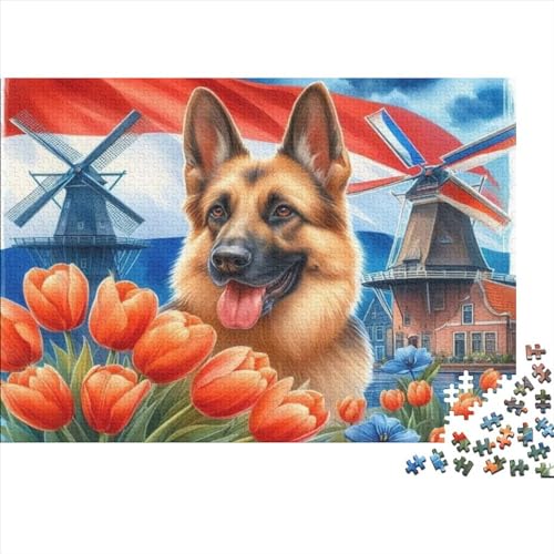 German Shepherd Puzzle, 1000 Teile Puzzle, Erwachsene Puzzle, Einzigartiges Puzzle, Familienpuzzle, Denkspiel 1000pcs (75x50cm) von CPXSEMAZA