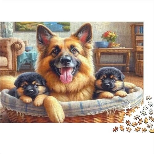 German Shepherd Puzzle, 1000 Teile Puzzle, Erwachsene Puzzle, Einzigartiges Puzzle, Familienpuzzle, Denkspiel 1000pcs (75x50cm) von CPXSEMAZA