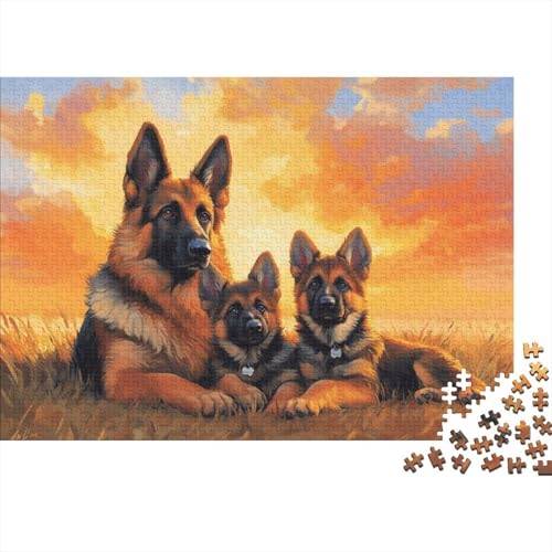 German Shepherd Puzzle, 1000 Teile Puzzle, Erwachsene Puzzle, Einzigartiges Puzzle, Familienpuzzle, Denkspiel 1000pcs (75x50cm) von CPXSEMAZA