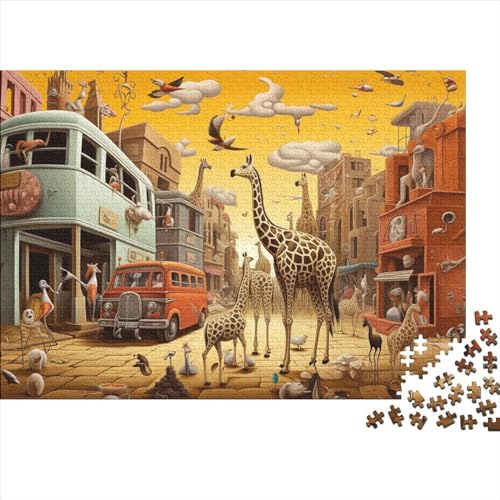 Giraffe on The Street Puzzles Für Erwachsene 300 Teile 300 Teile Puzzles Impossible Puzzle 300 Teile Puzzles Spielzeug Und Spiele 300pcs (40x28cm) von CPXSEMAZA