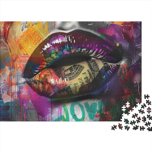 Graffiti Mouth Puzzle 500 Teile,Puzzle Für Erwachsene, Impossible Puzzle,Geschicklichkeitsspiel Für Die Ganze Familie,Home Dekoration Puzzle 500pcs (52x38cm) von CPXSEMAZA