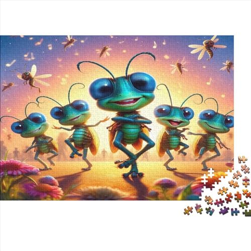 Grasshopper Jigsaw Puzzle Für Sohn/Kinder Familie Zusammen 500 Schlafzimmer Dekoration Puzzles Erwachsene 500 Stück Holz Puzzle Spiel Kinder Geschenk 500pcs (52x38cm) von CPXSEMAZA