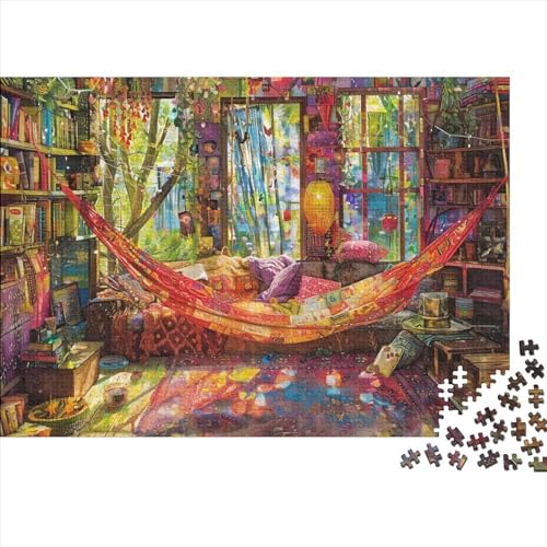 Hammock in The Room 3D-Puzzles 300 Teile Für Erwachsene Puzzles Für Erwachsene 300 Teile Puzzle Lernspiele Ungelöstes Puzzle 300pcs (40x28cm) von CPXSEMAZA