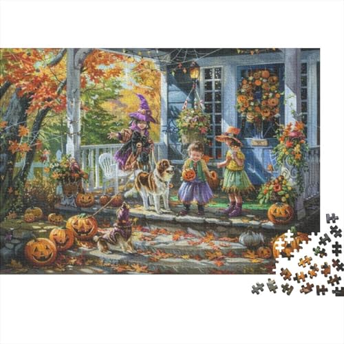 Happy Halloween Jigsaw Puzzle Für Sohn/Kinder Familie Zusammen 1000 Schlafzimmer Dekoration Puzzles Erwachsene 1000 Stück Holz Puzzle Spiel Kinder Geschenk 1000pcs (75x50cm) von CPXSEMAZA