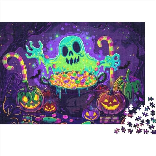 Happy Halloween Jigsaw Puzzle Für Sohn/Kinder Familie Zusammen 300 Schlafzimmer Dekoration Puzzles Erwachsene 300 Stück Holz Puzzle Spiel Kinder Geschenk 300pcs (40x28cm) von CPXSEMAZA