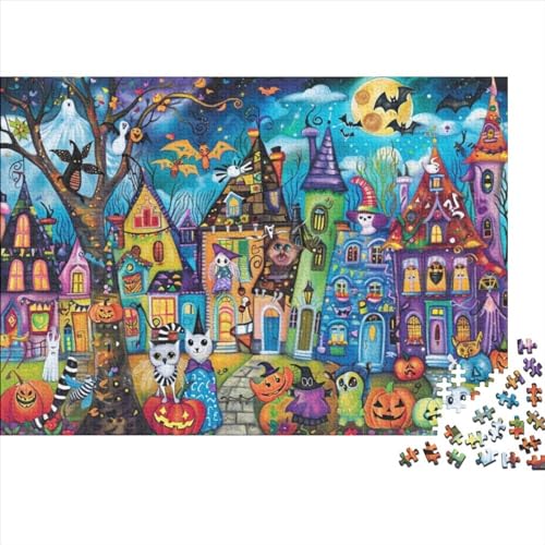 Happy Halloween Puzzle, 300 Teile Puzzle, Erwachsene Puzzle, Einzigartiges Puzzle, Familienpuzzle, Denkspiel 300pcs (40x28cm) von CPXSEMAZA