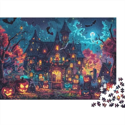 Happy Halloween Puzzles Für Erwachsene, 500-teilige Puzzles Für Erwachsene, Lernspiel, Herausforderungsspielzeug, 500-teilige Puzzles Für Erwachsene Und Kinder 500pcs (52x38cm) von CPXSEMAZA