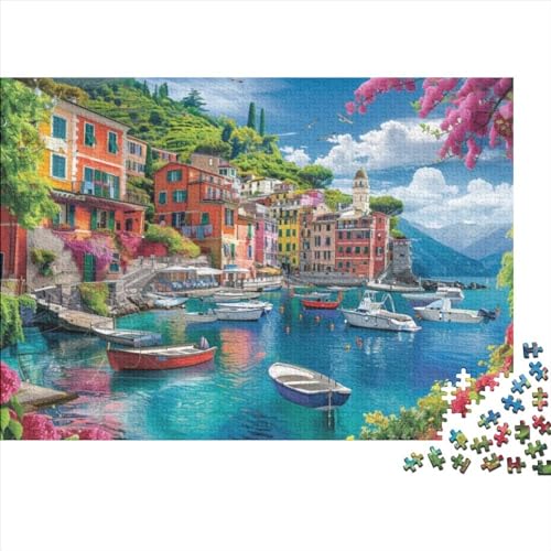 Harbor Boat Jigsaw Puzzle Für Sohn/Kinder Familie Zusammen 1000 Schlafzimmer Dekoration Puzzles Erwachsene 1000 Stück Holz Puzzle Spiel Kinder Geschenk 1000pcs (75x50cm) von CPXSEMAZA