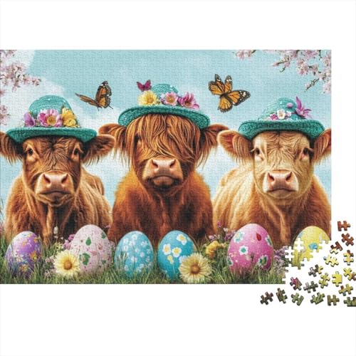 Highland Cattle Puzzle Für Erwachsene 1000-teiliges Puzzle Für Erwachsene,Highland Cow Puzzle 1000 Teile Für Erwachsene - Anspruchsvolle Puzzlespiele 1000pcs (75x50cm) von CPXSEMAZA