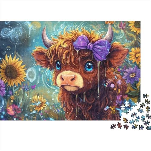 Highland Cow 1000-teiliges Puzzle Für Erwachsene Und Kinder Ab 12 Jahren 1000pcs (75x50cm) von CPXSEMAZA