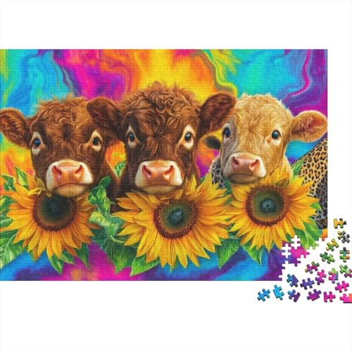 Highland Cow Puzzle 1000 Teile Für Erwachsene Puzzles Für Erwachsene 1000-teiliges Puzzle Lernspiele Highland Cattle Heimdekorationspuzzle 1000pcs (75x50cm) von CPXSEMAZA